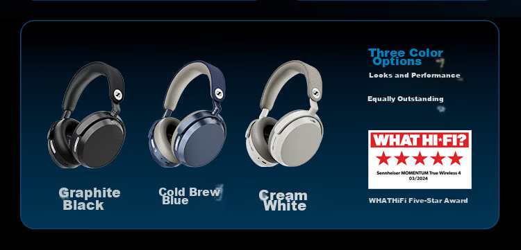Sennheiser MOMENTUM 5 Wireless Headphones Song Weilong Edition Large Ear Cup 5 Bluetooth Over-Ear Hi-Fi Adaptive Noise Cancelling Music Gaming Headphones Cream White 3
