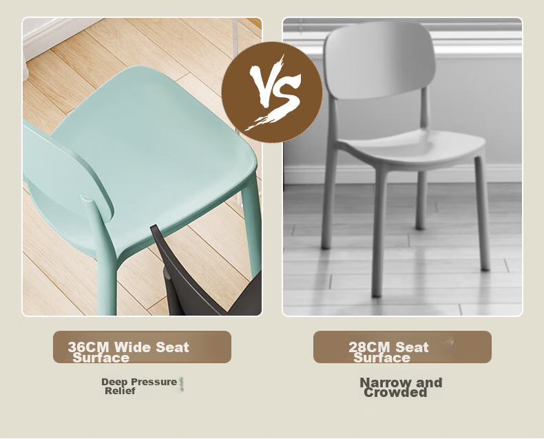Chibilun Dining Chair Leisure Back Plastic Stool Office Chair Home Desk Chair Study Makeup Chair Computer Chair Set of 2 4