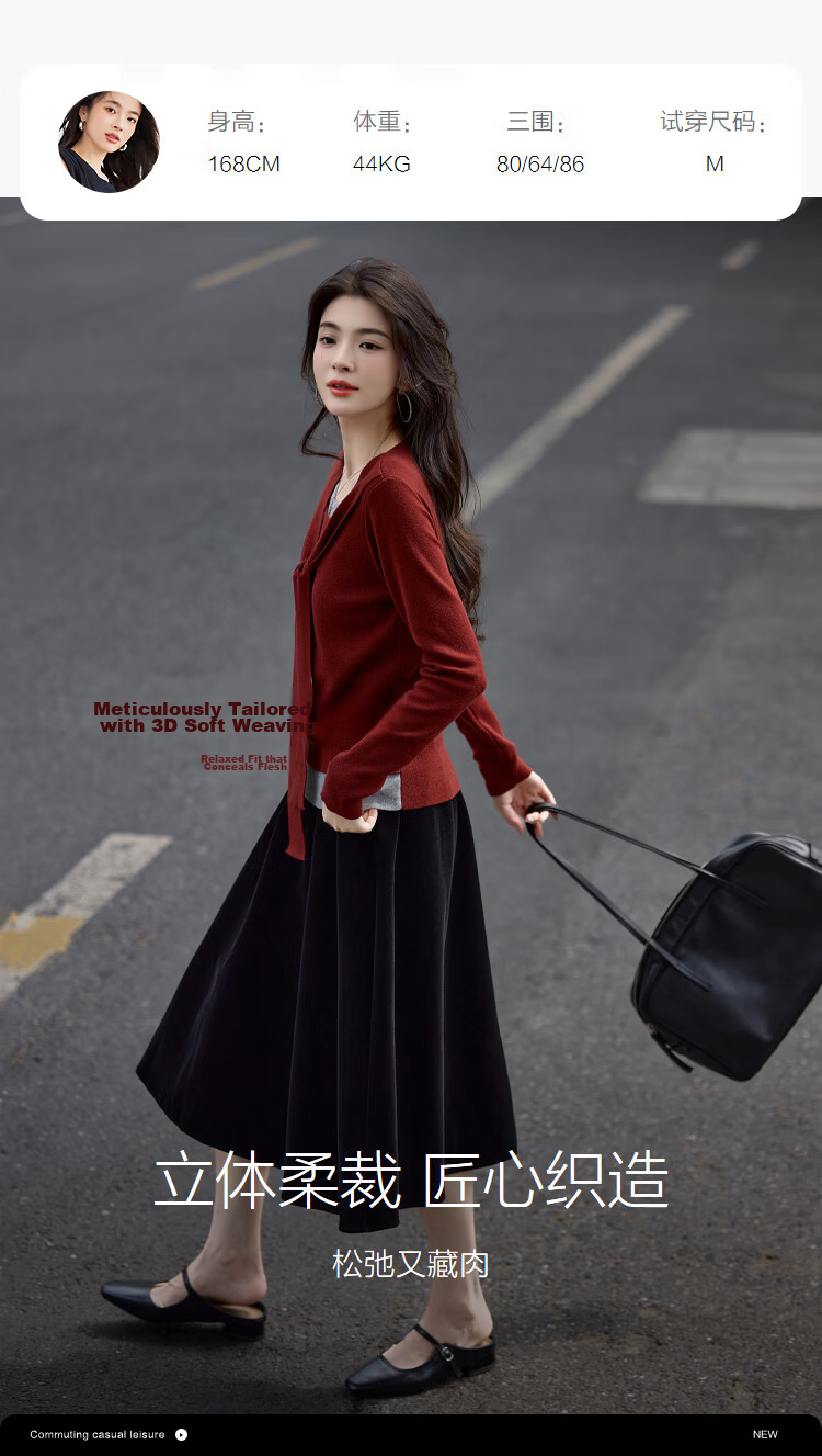 Demana [Lazy Friendly] Spring Sheep Wool and Mulberry Silk Blend Pullover Two-in-One Colorblock Shawl Women's Knit Sweater 10