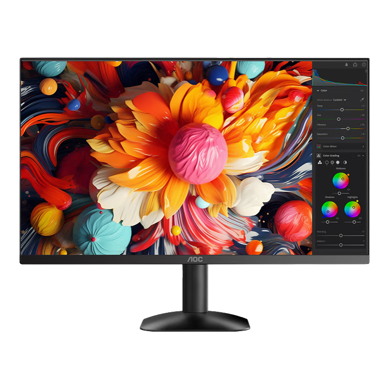 AOC 27-Inch 4K IPS Wide Color Gamut HDR Factory Calibrated Low Blue Light Flicker-Free Energy-Saving Certified Ultra-Thin Three-Sided Micro-Edge Mac Mini Office Monitor U27B35