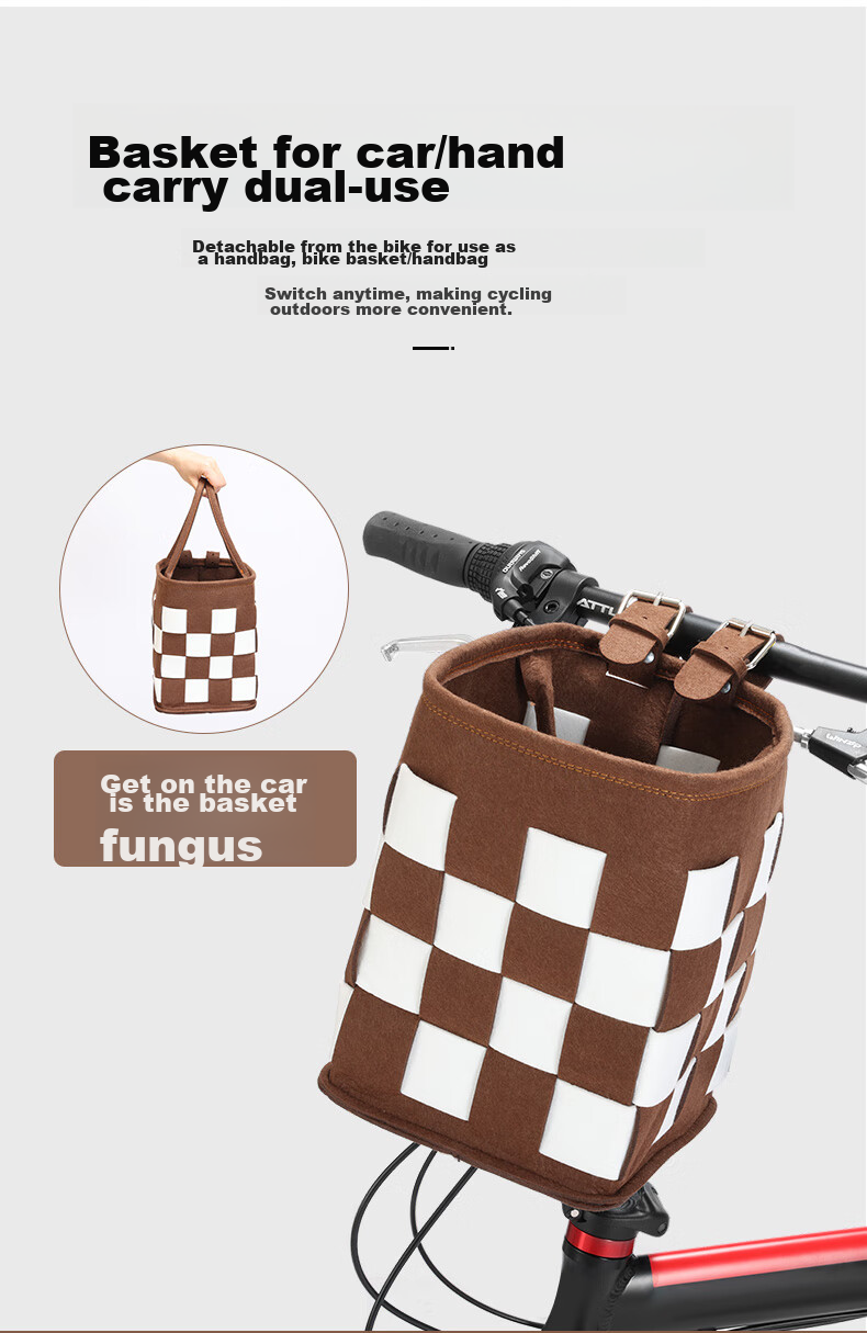 Bicycle Basket, Electric Bike Front Basket, Storage Basket, Easy Installation Felt Car Frame, Vegetable Basket, Folding Bike Hanging Basket 5