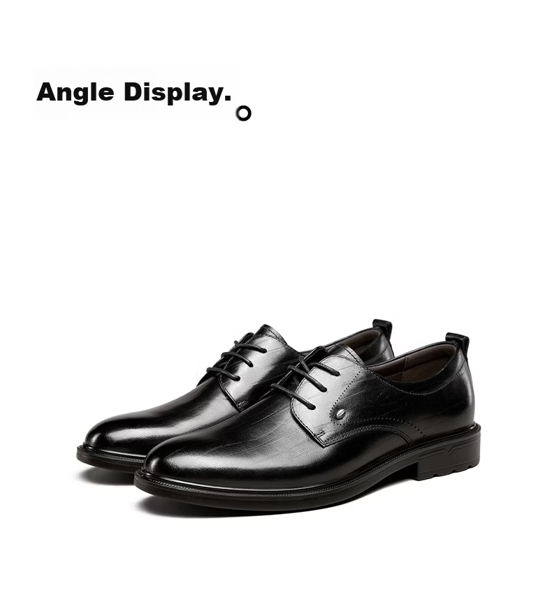 Eierkang Men's Business Formal Shoes Comfortable Commuter Single Shoes Groom Wedding Shoes 63129W Black Size 45 62