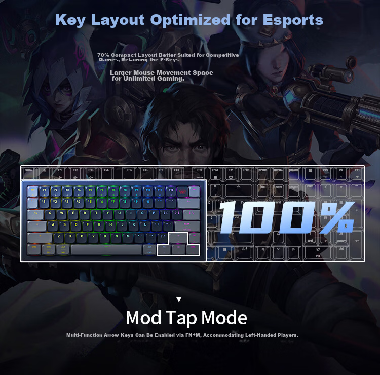 CHERRY K63W PRO Low Profile UWB Wireless Dual Mode Mechanical Keyboard RGB Backlit Business Office Slim Portable Gasket Structure 77-Key Gaming Wired Keyboard 6