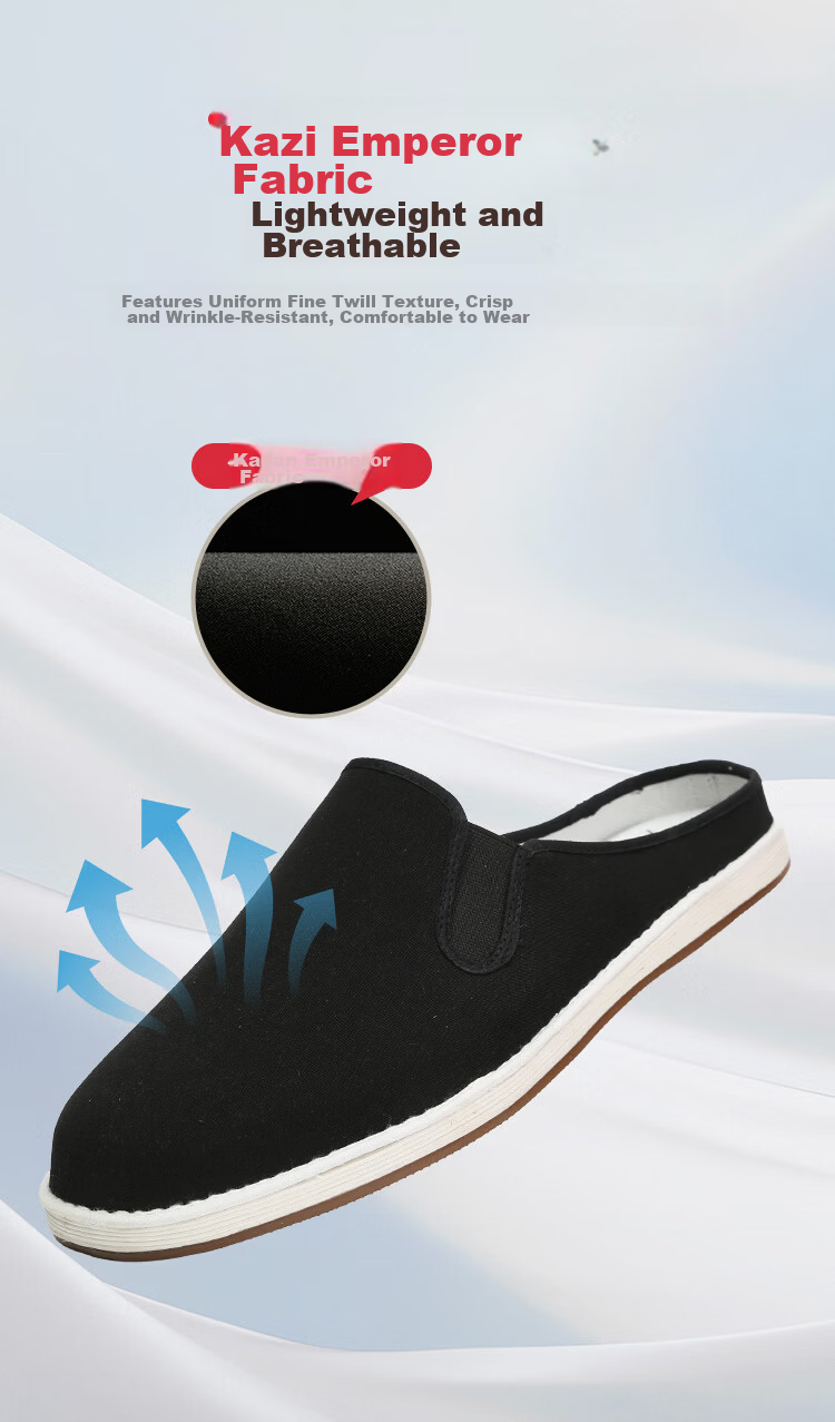 Lao Mei Hua Slippers 26th Anniversary New Old Beijing Layered Sole Cloth Shoes Breathable Odor-Resistant Half-Toe Mugwort Style Size 42 4