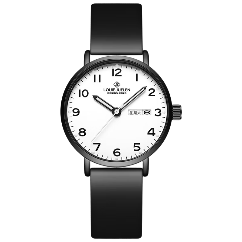 LOUIE JUELEN Student Exam Watch Unisex Silent Simple Mechanical Quartz for Middle and High School Teens