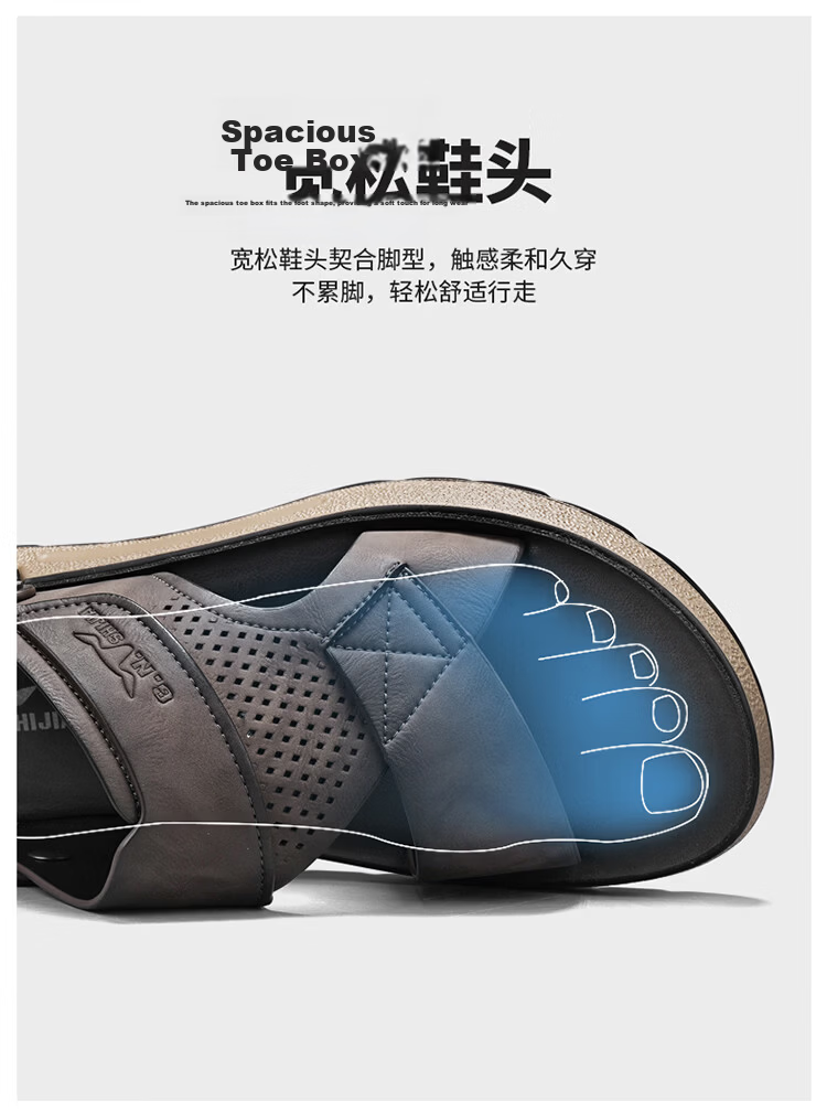 G.N.Shi Jia Men's Shoes, Summer New Style, Soft Sole, Breathable Casual Sandals, Outdoor Dual-Use Beach Shoes, Versatile Commuter Slippers for Me 10
