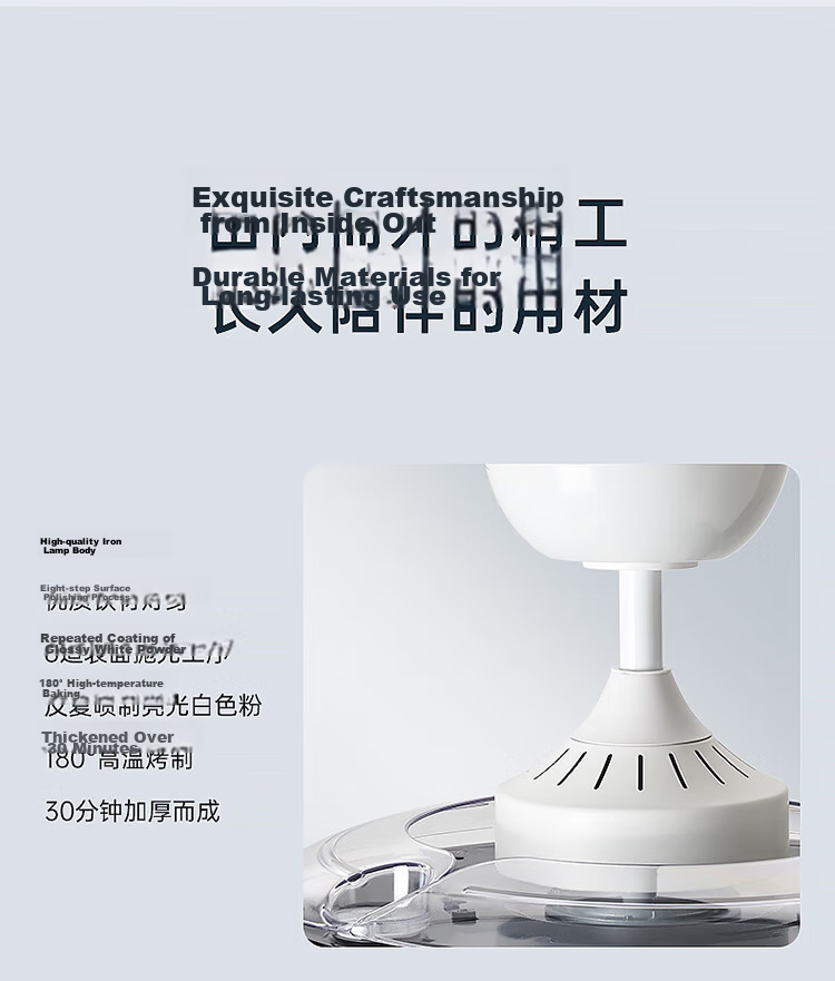 Paulmann P German Paulmann Invisible Fan Light Full Spectrum Eye Protection Ceiling Fan Light Living Room Dining Room Bedroom Silent Remote Control Light 36