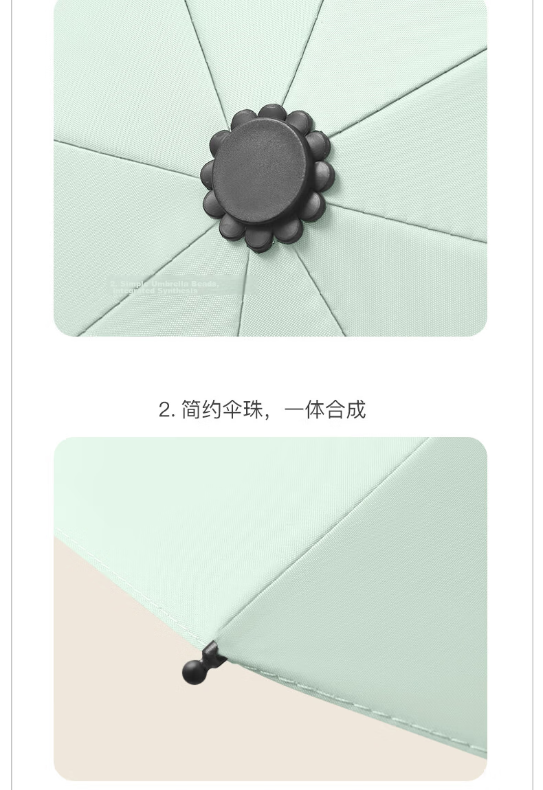 Qimaimai Umbrella, Sunshade Umbrella, Sun Protection Umbrella, Portable Umbrella for Rain And Shine, Foldable Five-Fold Mini Capsule, Milk Tea Color 17