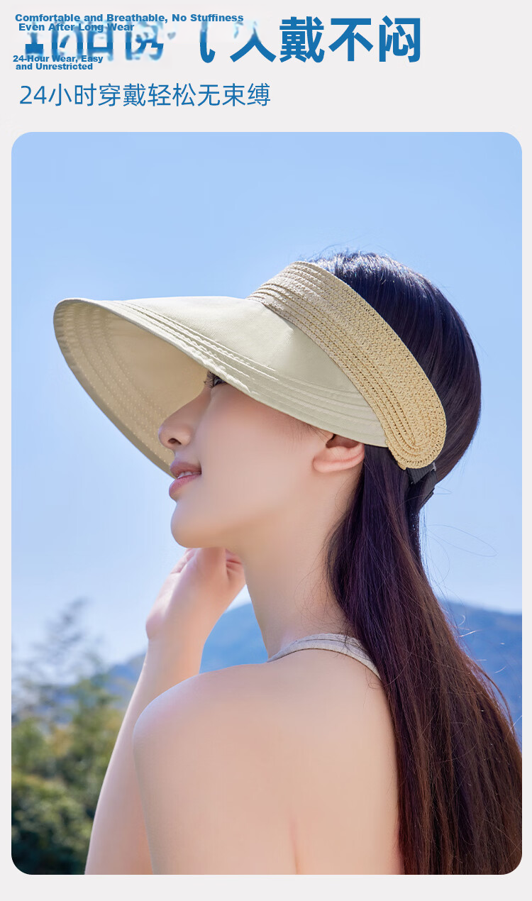 Romon Women's Sun Protection Hat UV Protection Wide Brim Face Cover Cycling Outdoor Open Top Sun Hat 11