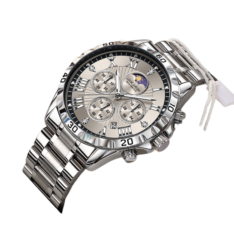 GEORGCOUNT Men's Watch 2025 New Business Automatic Mechanical Quartz Steel Band High-End Wristwatch for Students