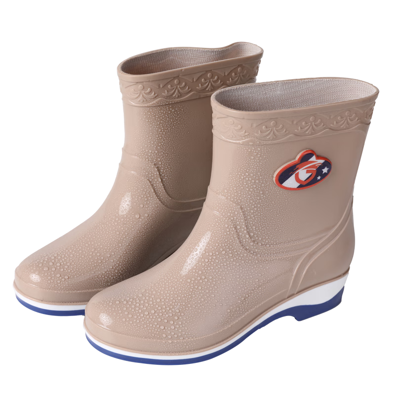 FOOTOPPO Women's Rain Boots, Fleece-Lined Waterproof Shoes, Mid-Calf Adult Rain Boots, Tall Overshoes, Waterproof Long Rain Boots for Wome