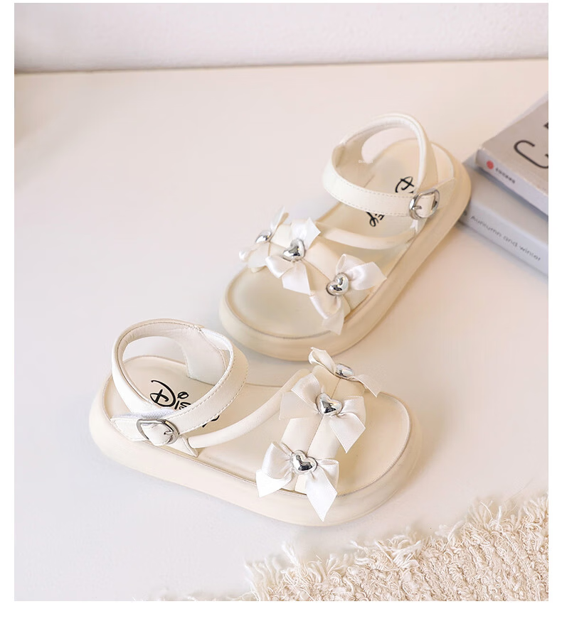 Disney Girls Summer Sandals New Fashion Non-slip Princess Shoes Beige Size 35 14