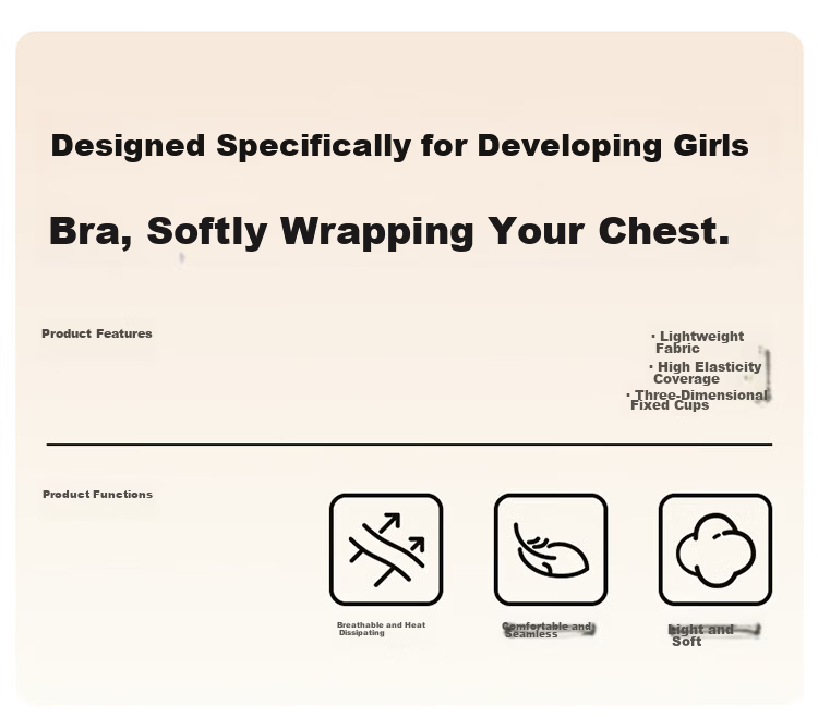 GUJIN 2-Pack Girls' Developmental Shaping Bras for Ages 13-16, Middle and High School Student Sports Bras 2