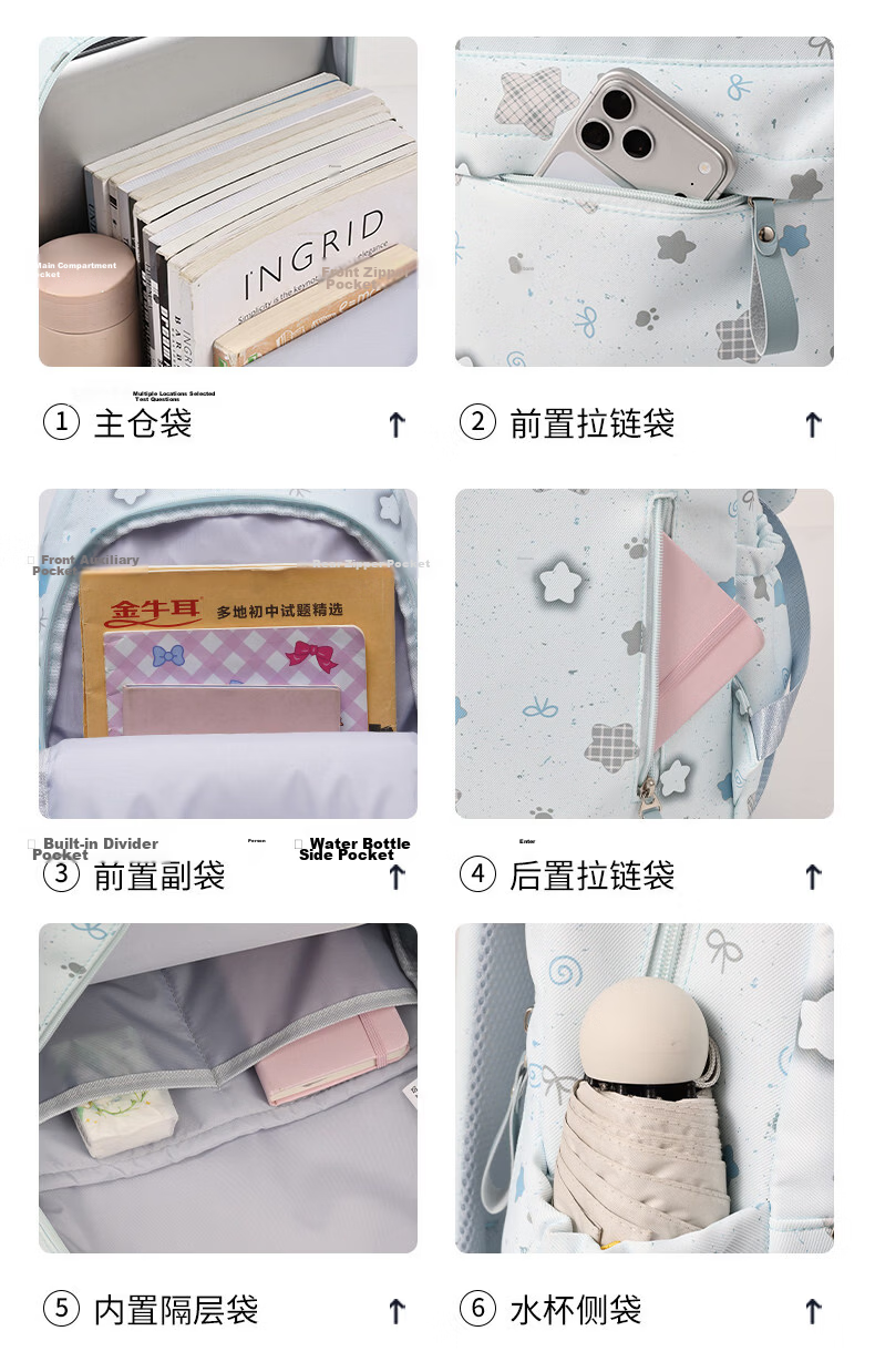 361° Backpack for Junior High School Girls 2026 New Large Capacity Lightweight Sports Travel Shoulder Bag for High School and College Students 10