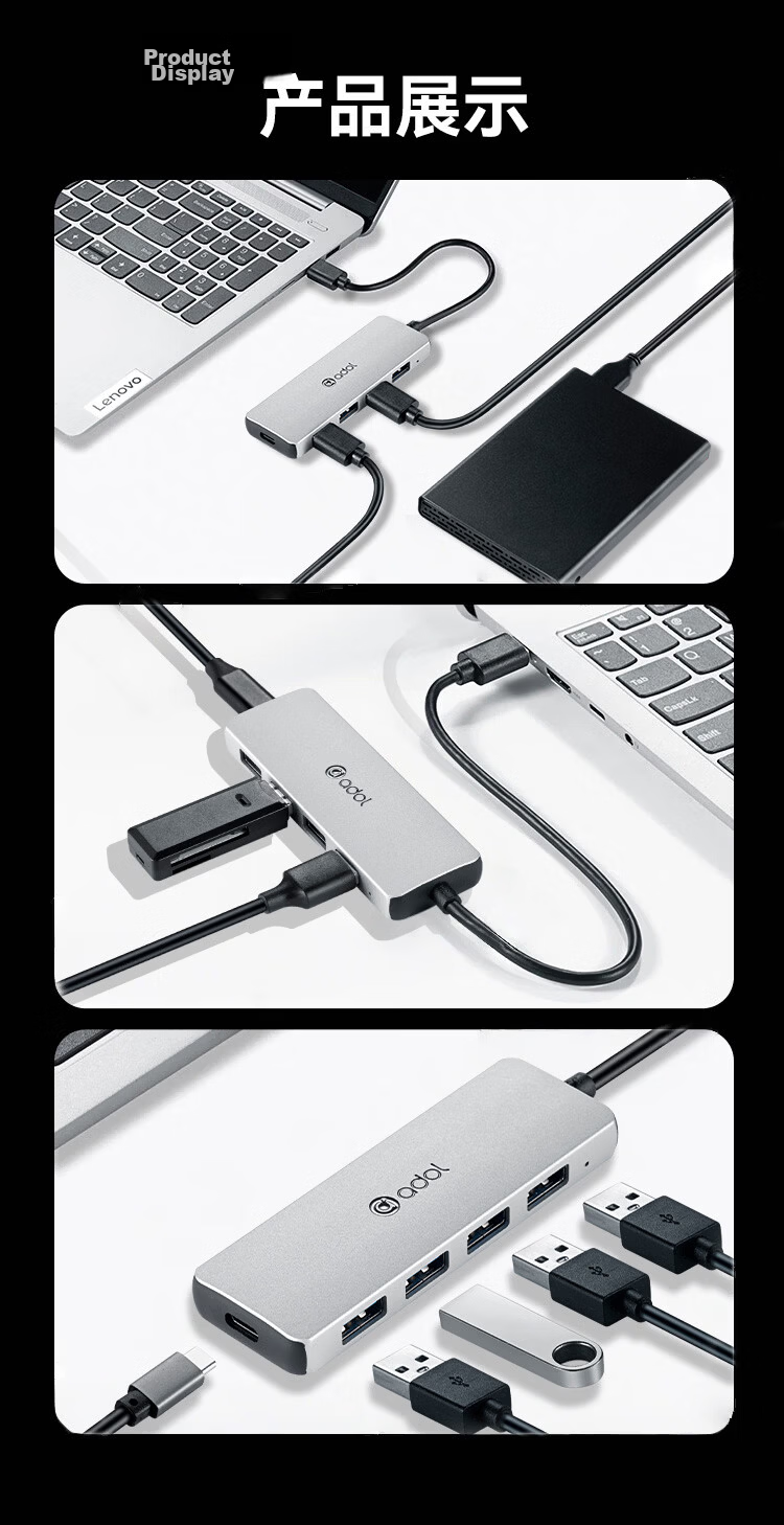 ASUS a USB Splitter USB 3.0 Adapter USB Expander USB Extension Cable Laptop Dock Hub USB Expansion Dock UA445 Metal (1.5M) 18
