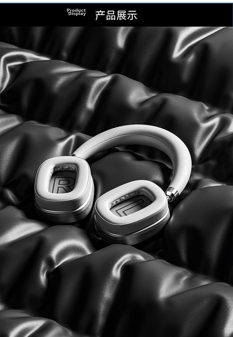 Aigo Bluetooth Headphones Over-Ear Active Noise Cancelling Comfortable Music Gaming Sports for Apple Xiaomi Phones Computers WH600 Silver 20