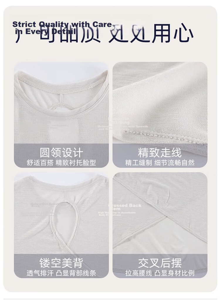 Borui Women's Lingerie Beautiful Back Mesh Fitness Yoga Running Sports T-Shirt Pilates Training Top 8