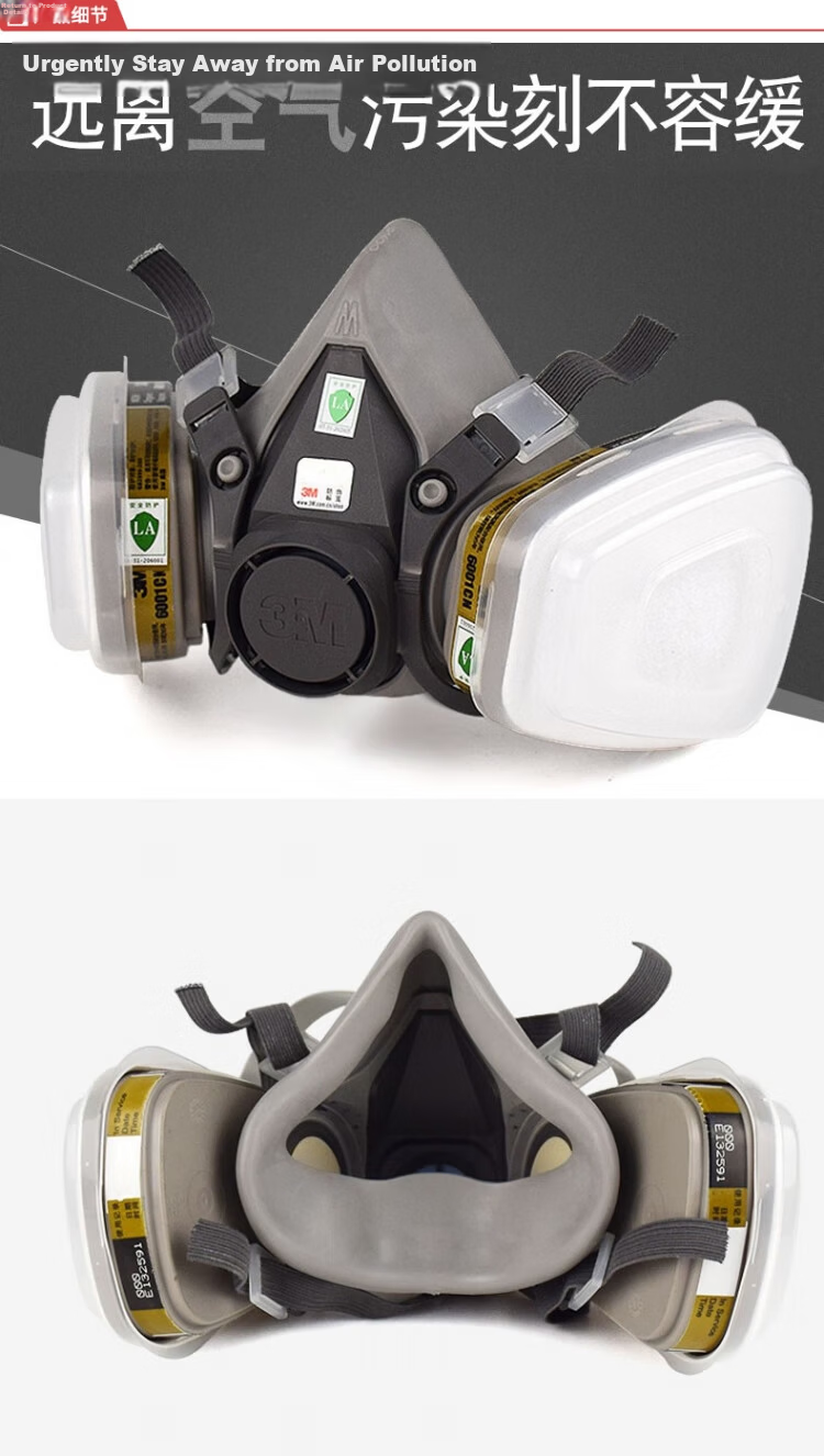 3M 6200 Gas Mask Respirator Paint Welding Protection Activated Carbon Dust Chemical Pesticide Mask 620E Set 3