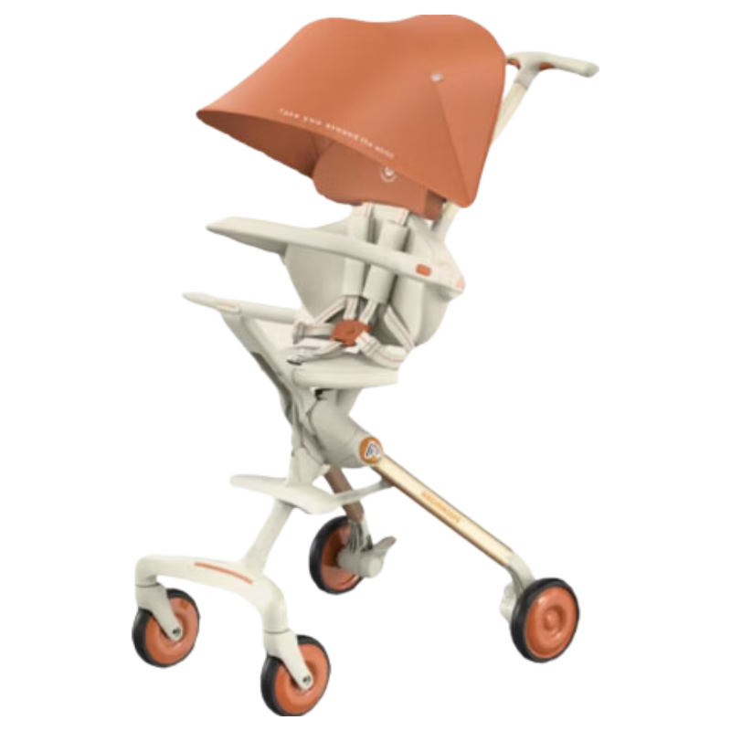 AMORHOME Baby Stroller, Can Sit Or Lie Down, Lightweight And Foldable, for Taking Babies Out, Children's Stroller, Coral Orange Promax