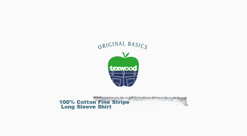 Texwood Standard Shoulder Men's Summer Long Sleeve Cotton Shirt Blue S 1