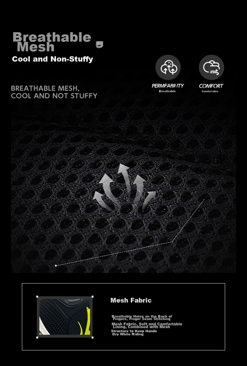 BERIK Big Eye Motorcycle Riding Gloves Summer Breathable Genuine Leather Carbon Fiber Touchscreen Shamo Black White L 6