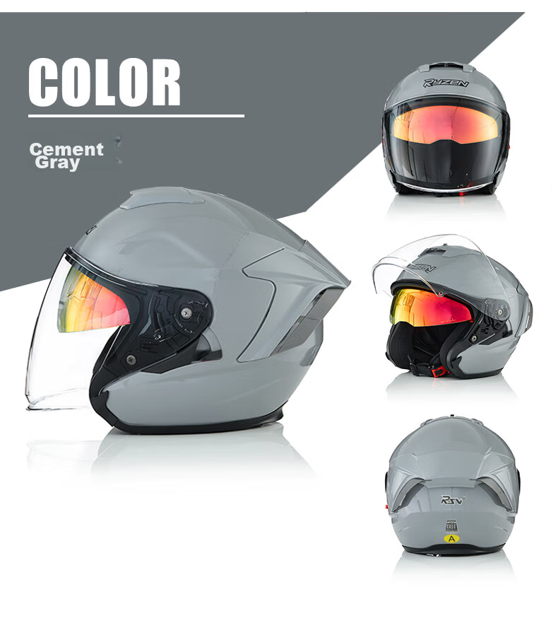 RSV Motorcycle Helmet 3C Certified Unisex Four-Season Half Helmet Dual Visor Windproof Electric Bike Bluetooth Earphones 3XL 27