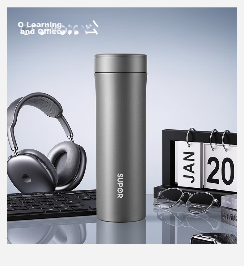 SUPOR Insulated Tumbler 316L Stainless Steel Men's Water Bottle High-Value 2026 New Tea Infuser Large Capacity Portable Cup 15