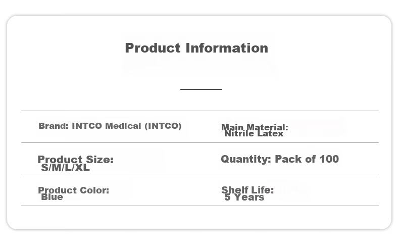 Inco Medical Disposable Nitrile Protective Gloves Comfortable Fit Industrial Labor Protection Size L Blue 100pcs/Box 2