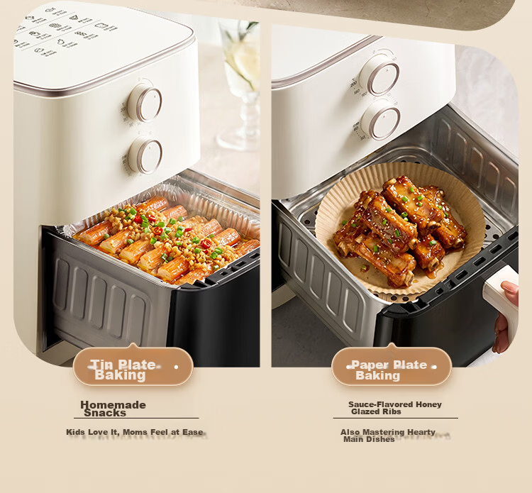 Bear Air Fryer Home Use 0-Coating Stainless Steel Air Fryer Steam Oven Combo 2026 New Model 5.5L Visible Air Fryer QZG-L16D2 18