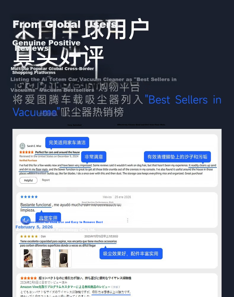Aituteng M8Pro+ Car Vacuum Cleaner High Suction Wireless Handheld Car and Home Mini Vacuum Cleaner with Blowing Function for Desktop and Window Dust Removal 7