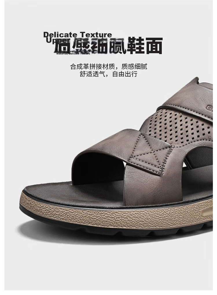 G.N.Shi Jia Men's Shoes, Summer New Style, Soft Sole, Breathable Casual Sandals, Outdoor Dual-Use Beach Shoes, Versatile Commuter Slippers for Me 9
