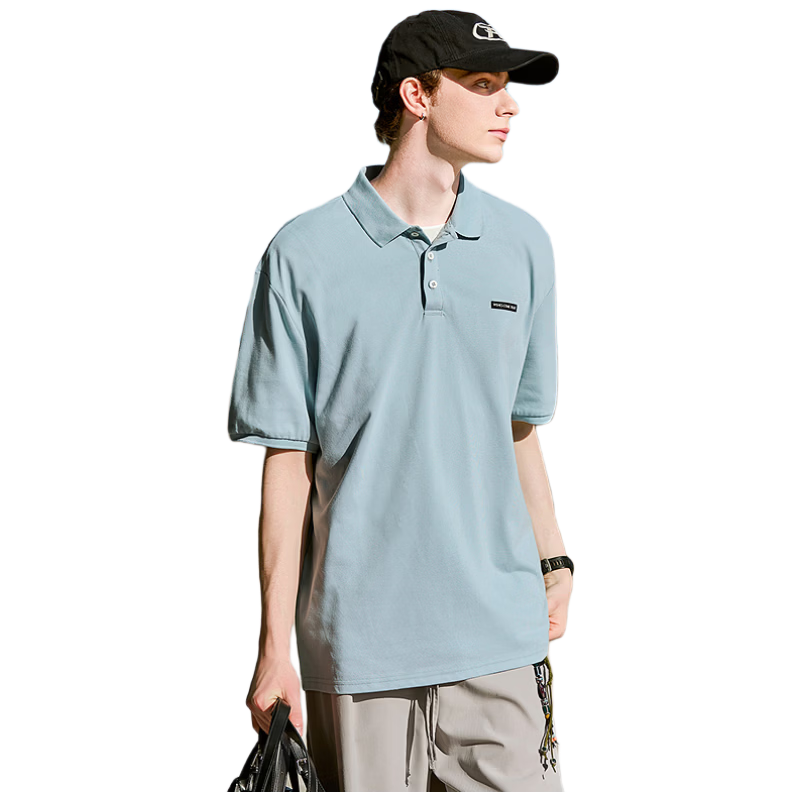 TonLion 2026 Summer New Men's Short Sleeve Polo Shirt Simple Lapel Loose Student T-Shirt Trendy