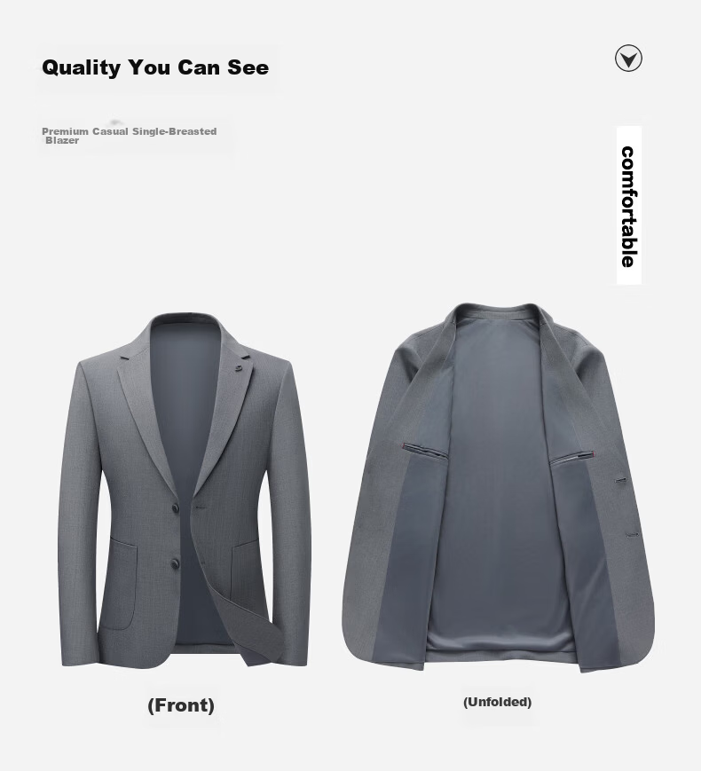 SHANSHAN Men's Spring Casual Simple Versatile Business Fashion Suit Jacket Professional Commuter Blazer Single-Breasted 6