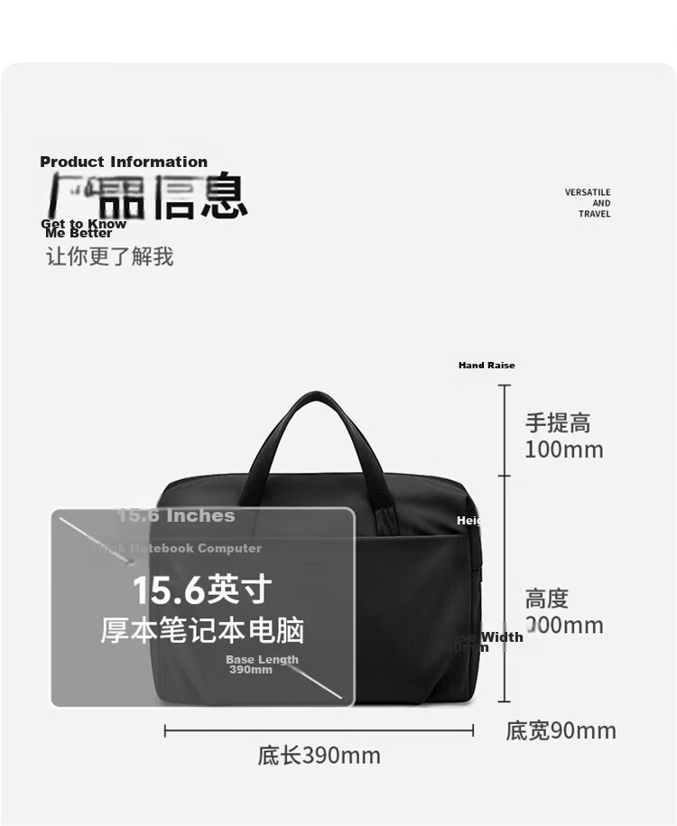 GOLF Business Briefcase Men's Large Capacity 15.6/16 Inch Laptop Bag Lightweight Casual Office Bag 22