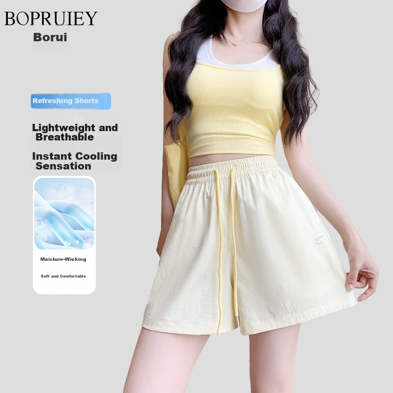 BOPRUIEY Embroidered Workwear Shorts for Women 2025 Summer New Outdoor Sports Five-Point Casual Versatile Solid Color Breathable Hot Pants