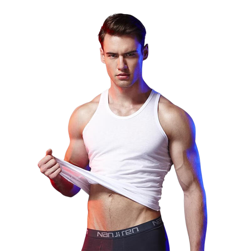 Nanjiren Men's Vest, Pure Cotton, High Elasticity, Sweat-Absorbing, Breathable, Sleeveless Sports Tank Top, Undershirt