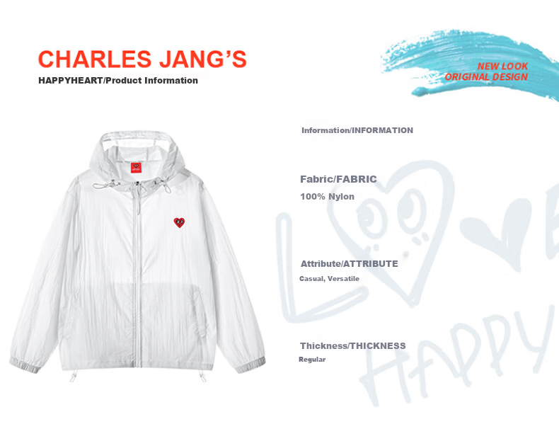 Charles Heart Embroidery Hooded Sun Protection Jacket Lightweight Breathable Outdoor Sunproof Coat Pink XL 6