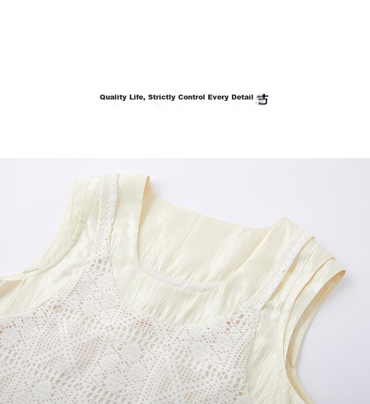 Demana [Lyocell Cloud Cotton] Summer Elegant Urban Lace Crochet Sleeveless Tassel Slim Fit Dress for Women Premium 11