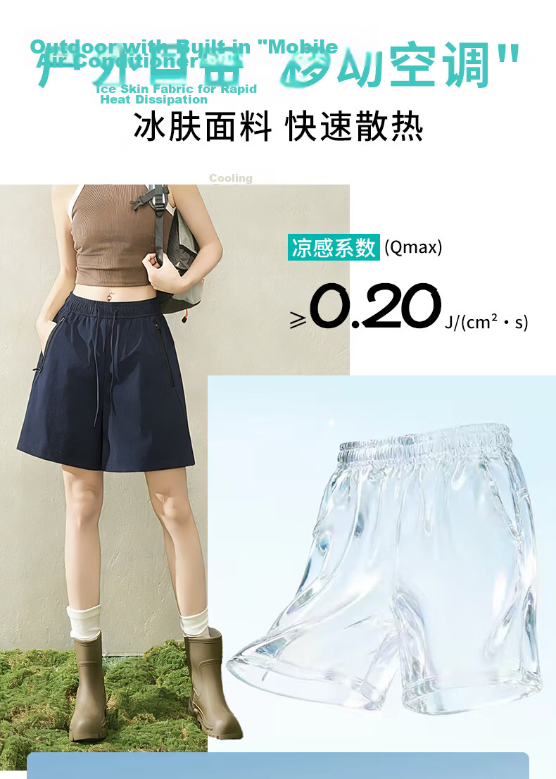 Borui Quick-Dry Lightweight Women's Shorts Summer 2026 New Small Size Sweat-Absorbing Breathable Cargo Shorts Black L 2
