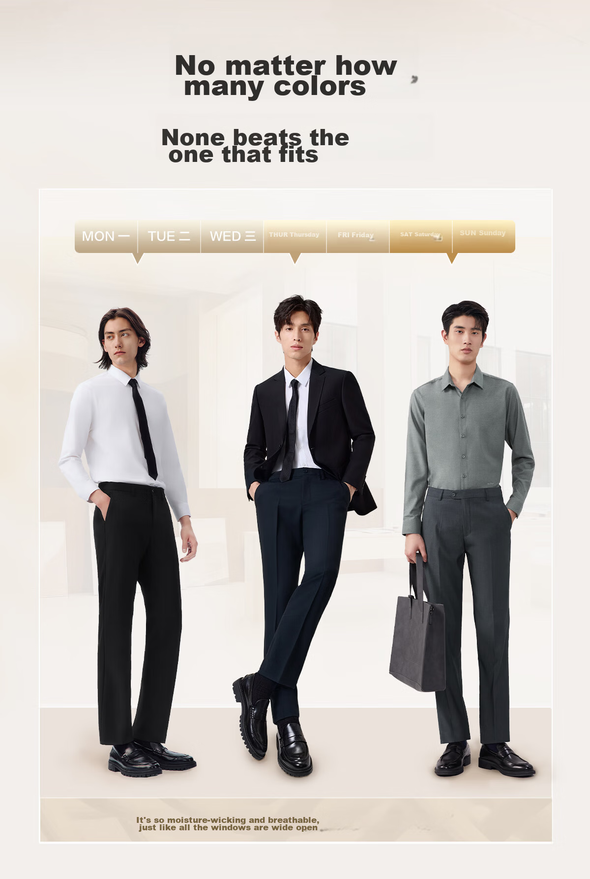 Hodo Wrinkle-Resistant Non-Iron Men's Business Formal Straight-Leg Dress Pants 9