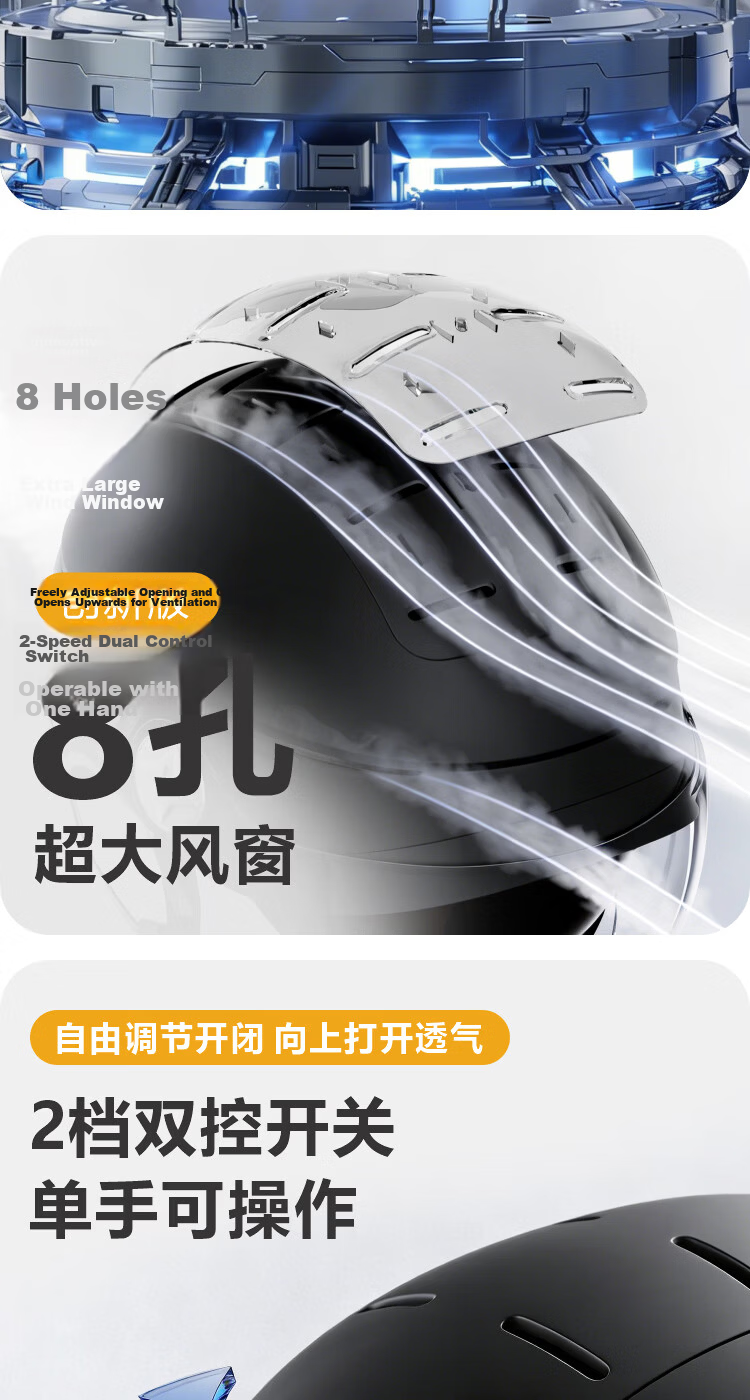 Feige Spreck 3C Certified Electric Bike Helmet for Women and Men, Summer Sun Protection Half Helmet, Motorcycle Safety Helmet for All Seasons, Wind Vent Skylight, Model 598, High-Definition Long Doubl 2