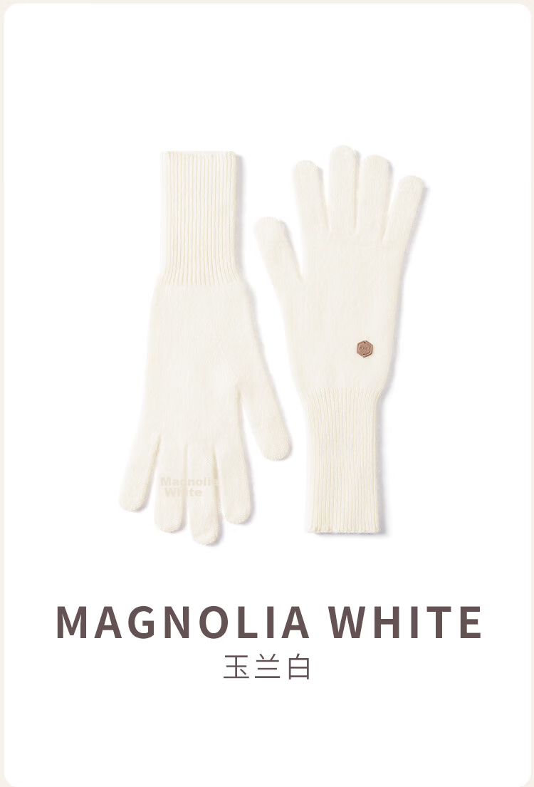 JIUMU 100% Cashmere Warm Gloves for Women, Extended Length, Thickened, Cold-Resistant Autumn Winter Knitted Wool Gloves Gift Box Set 11
