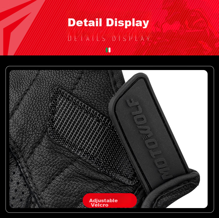 MOTOWOLF Motorcycle Half-Finger Gloves Summer Breathable Anti-Fall Genuine Leather Retro Rider Gear 14