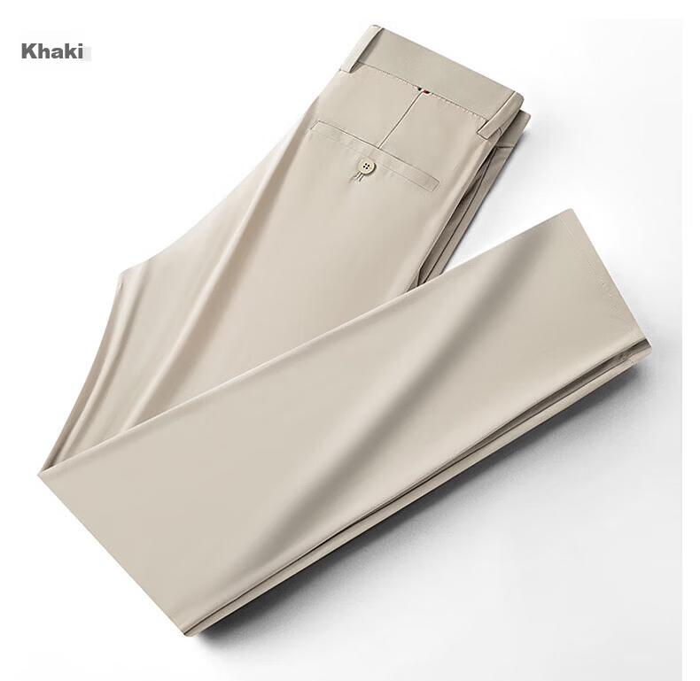 Pierre Cardin Father's Day Gift for Dad, Men's High-End Casual Pants, Ice Silk Cool-Feeling Business Trousers, Long Pants, Black, Size 29 33