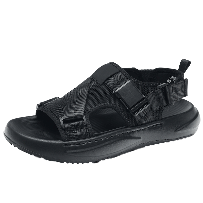 Mark Fairwhale Men's Sandals Summer 2026 New Beach Shoes Thick Sole Simple Casual Slippers Outdoor Black Size 38