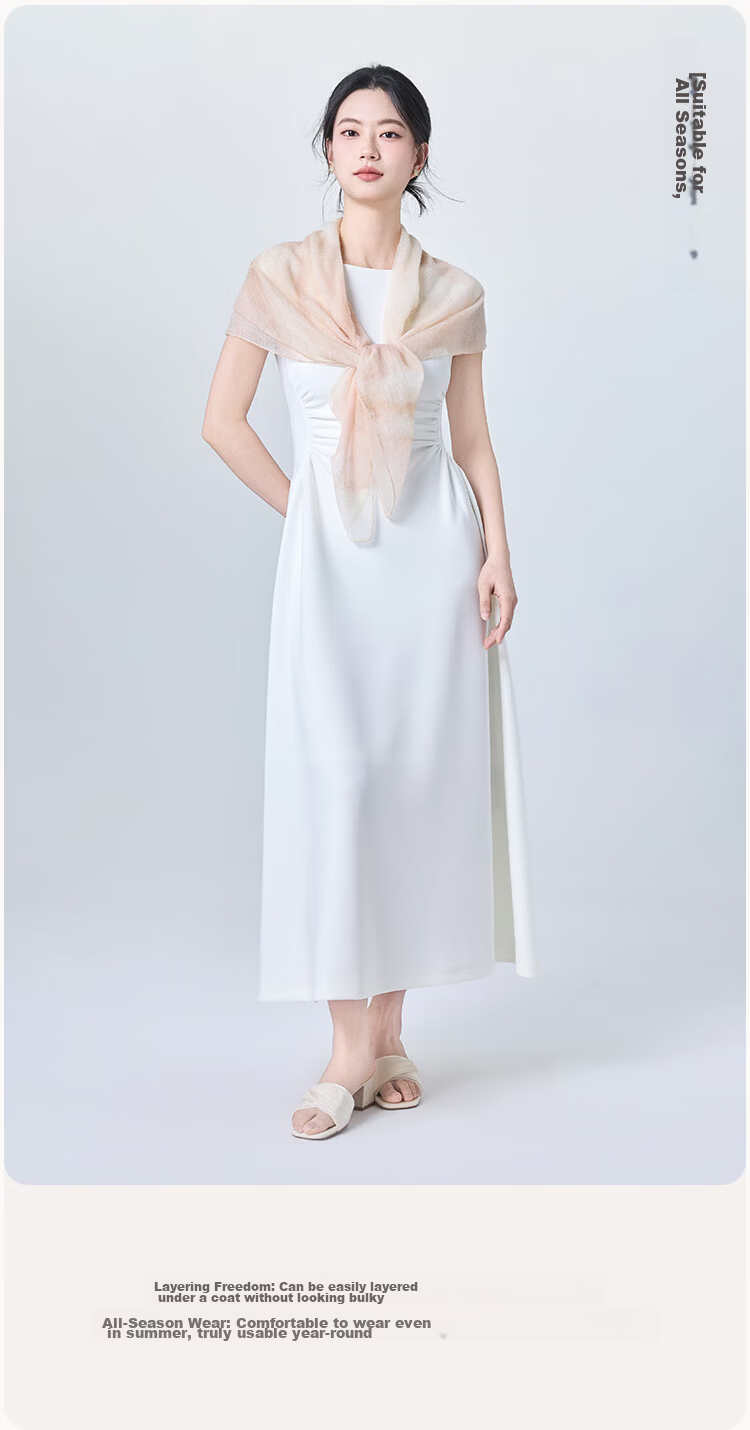 JIUMU 100% Cashmere Fine-Spun Cloud Mist Yarn Finger Ring, Fleece Outer Wrap, Large Shawl Scarf, Gift for Teachers And Mothers 7