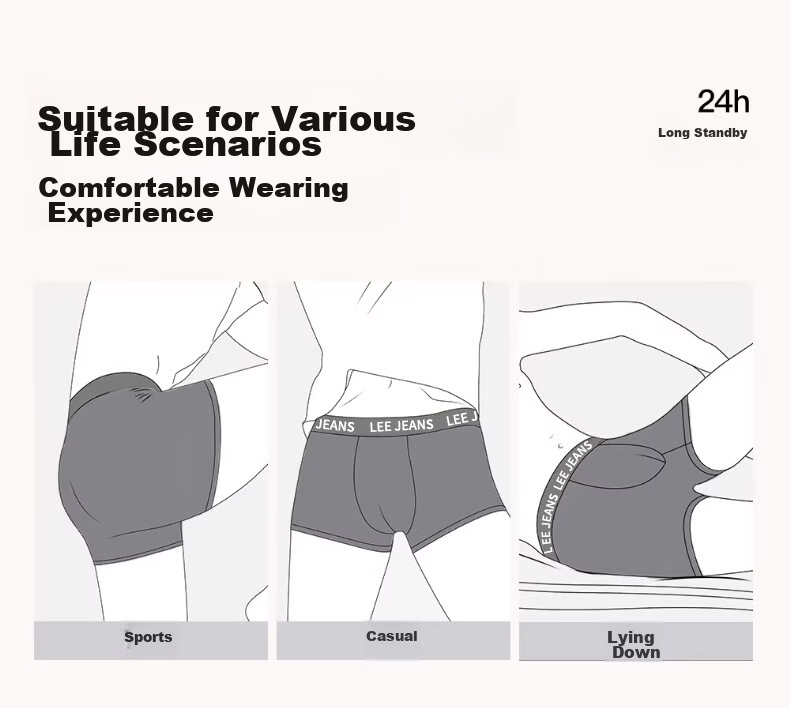 Lee Men's Underwear Xinjiang Cotton Pure Cotton Sweat-Absorbent 10A Antibacterial Summer Deodorant Breathable Plus Size Boxer Shorts 13