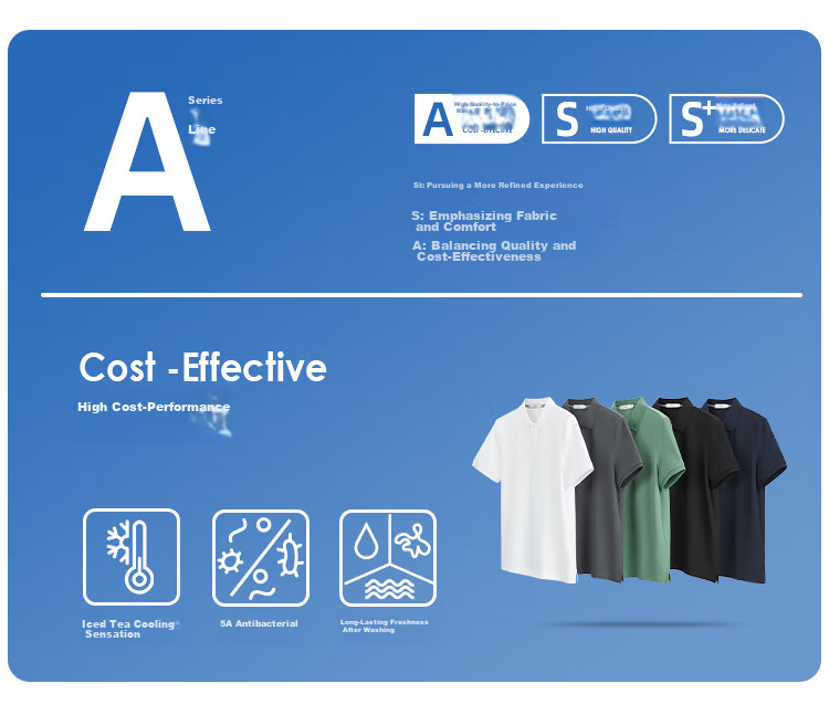 Laxdn Men's Short Sleeve Polo Shirt Summer New 5A Antibacterial and Anti-Mite T-Shirt Dark Blue XL 1
