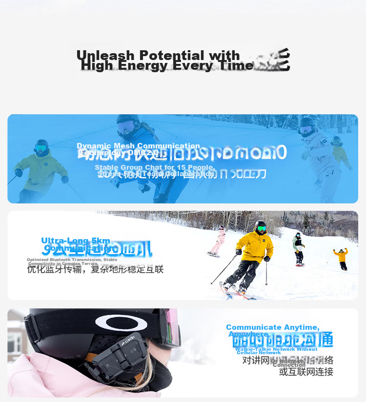 CARDO Outdoor Sports Ski Bluetooth Headset Helmet 2nd Gen DMC Communication JBL Sound Original OUTDOOR Dual Black 2