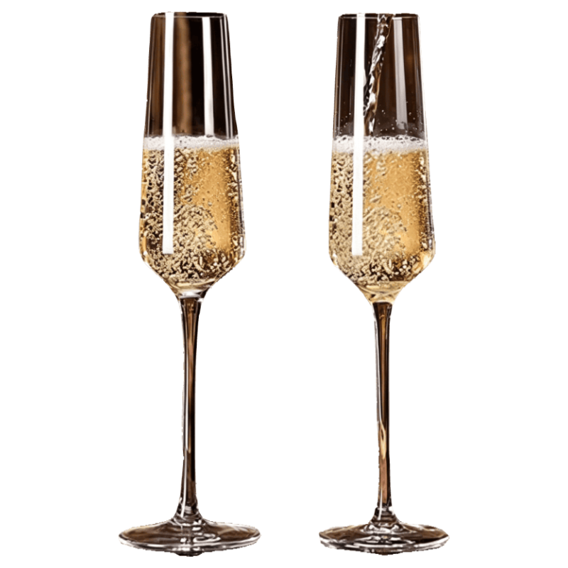 PAKCHOICE Champagne Flute Set Crystal White Wine Red Wine Cocktail Sparkling Glasses 200ml Pair